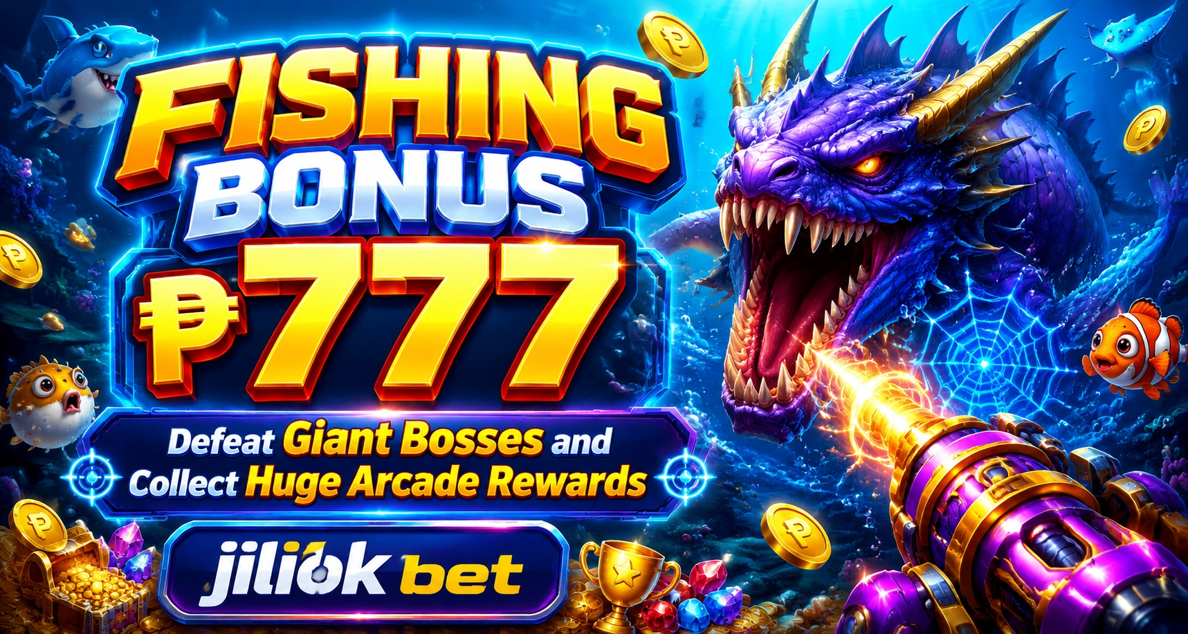 Fishing game action view with active targets